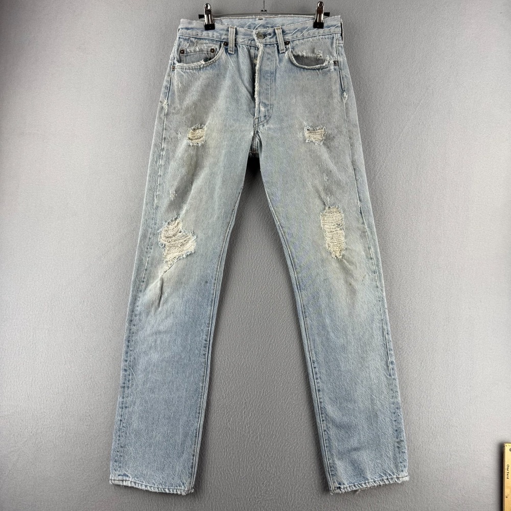 Vintage Levis Jeans Mens Fits 28x32 Blue 501 Straight Leg 80s Made in USA - Picture 1 of 16